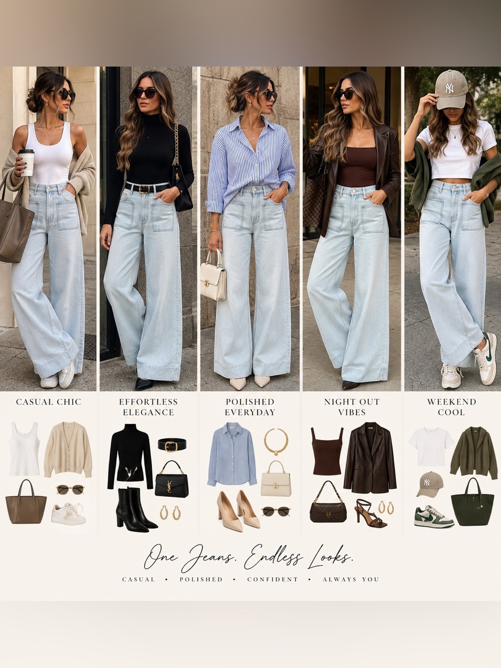 Frame Denim Light Blue Wide-Leg Jeans